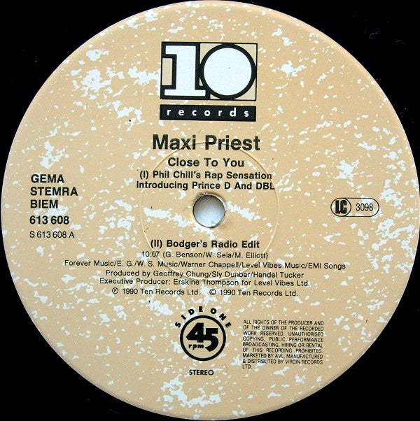 Maxi Priest : Close To You (Remixes) (12")