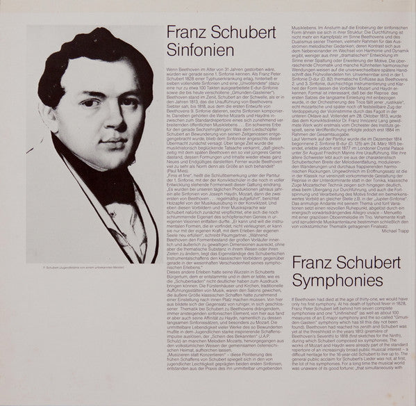Franz Schubert, Günter Wand, Kölner Rundfunk-Sinfonie-Orchester : Sinfonien Nr.1 D-Dur Nr.2 B-Dur (LP, Album, Gat)