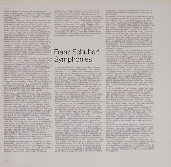 Franz Schubert, Günter Wand, Kölner Rundfunk-Sinfonie-Orchester : Sinfonien Nr.1 D-Dur Nr.2 B-Dur (LP, Album, Gat)