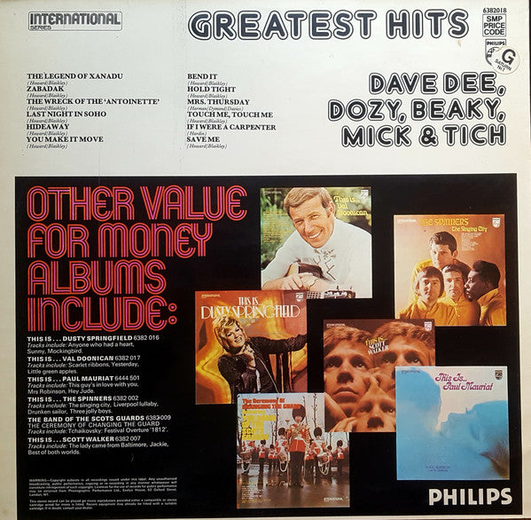Dave Dee, Dozy, Beaky, Mick & Tich : Greatest Hits (LP, Comp, Blu)