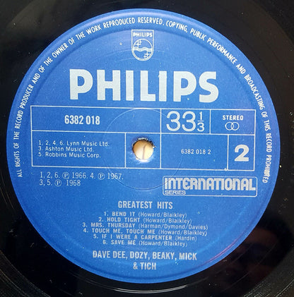 Dave Dee, Dozy, Beaky, Mick & Tich : Greatest Hits (LP, Comp, Blu)
