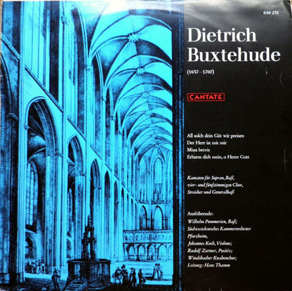 Dieterich Buxtehude - Wilhelm Pommerien, Südwestdeutsches Kammerorchester, Johannes Koch, Rudolf Zartner, Windsbacher Knabenchor Leitung: Hans Thamm : Kantaten (LP)