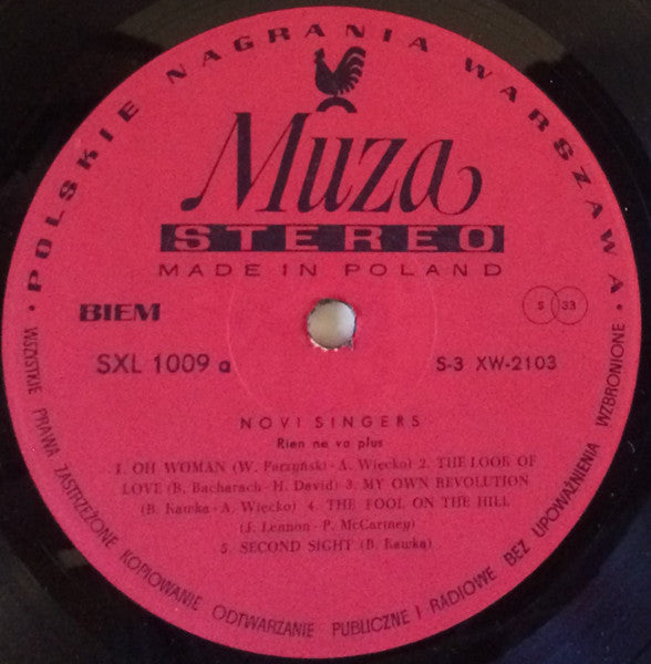 Novi Singers : Rien Ne Va Plus (LP, Album, Red)