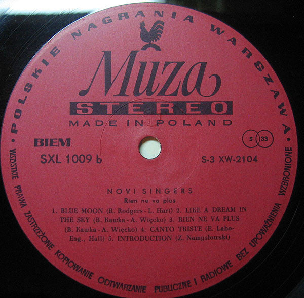 Novi Singers : Rien Ne Va Plus (LP, Album, Red)