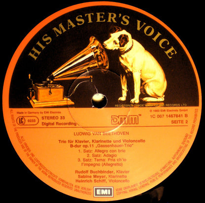 Johannes Brahms : Ludwig van Beethoven : Rudolf Buchbinder, Heinrich Schiff, Sabine Meyer : Klarinetten-Trio • Gassenhauer-Trio (LP)