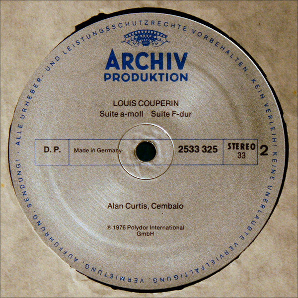 Louis Couperin - Alan Curtis (2) : Pièces De Clavecin (LP, Album, RP, Gat)