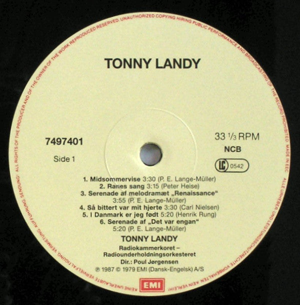 Tonny Landy : Danske Sange (LP)