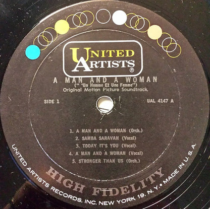 Francis Lai : A Man And A Woman (Original Motion Picture Soundtrack) (LP, Album, Mono)