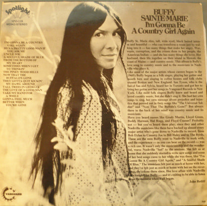 Buffy Sainte-Marie : I'm Gonna Be A Country Girl Again  (LP, Album, Mono)