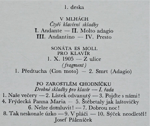 Leoš Janáček, Josef Páleníček : Leoš Janáček (2xLP, Album, RE)