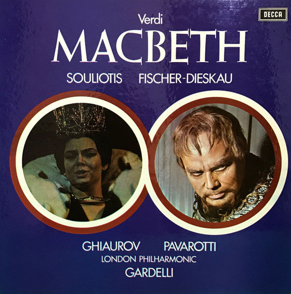 Giuseppe Verdi, Elena Souliotis, Dietrich Fischer-Dieskau, Nicolai Ghiaurov, Luciano Pavarotti, London Philharmonic Orchestra, Lamberto Gardelli : Macbeth (3xLP, Album + Box)