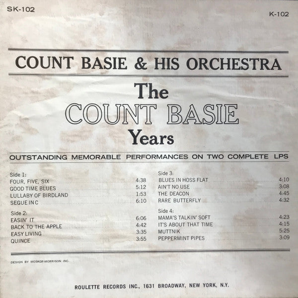 Count Basie : The Count Basie Years (2xLP, Comp, Mono)