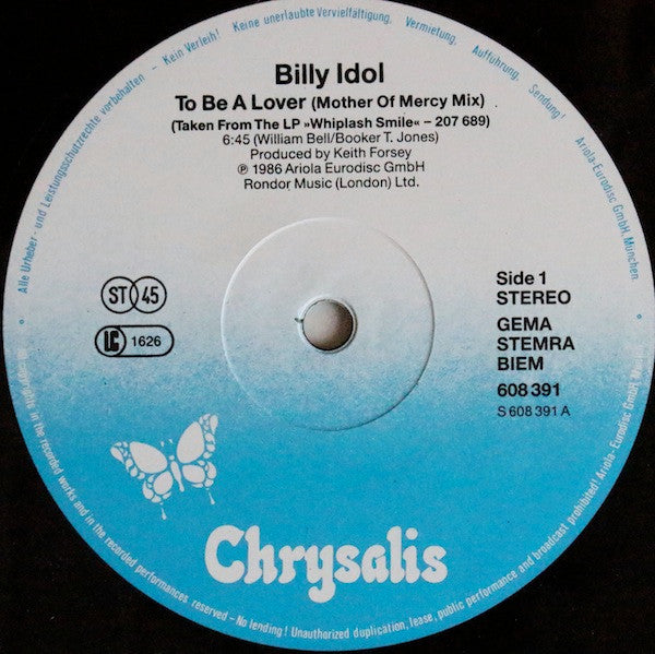 Billy Idol : To Be A Lover (12", Maxi)