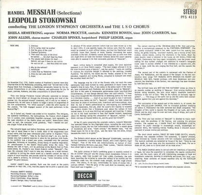 Georg Friedrich Händel, London Symphony Orchestra, Leopold Stokowski : Messiah-Selections (LP)