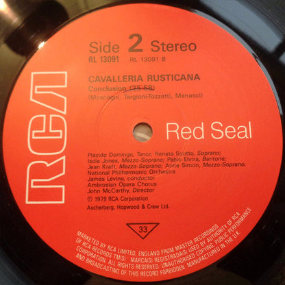 Pietro Mascagni - Renata Scotto, Placido Domingo, Pablo Elvira, National Philharmonic Orchestra, James Levine (2) : Cavalleria Rusticana (LP)