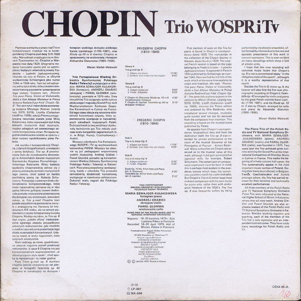 Frédéric Chopin, Trio WOSPRiTv : Trio g-moll Op.8 (LP, Album)