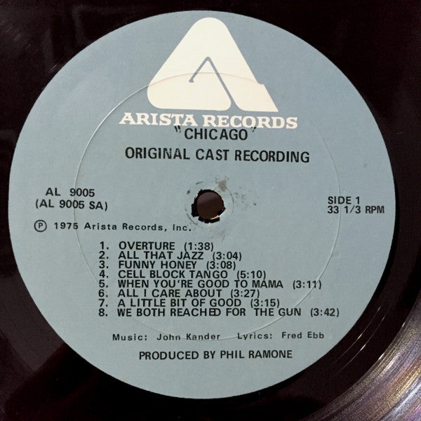 "Chicago" Original Broadway Cast, John Kander, Fred Ebb - Gwen Verdon, Chita Rivera, Jerry Orbach : Chicago (A Musical Vaudeville) (LP, Album, Gat)