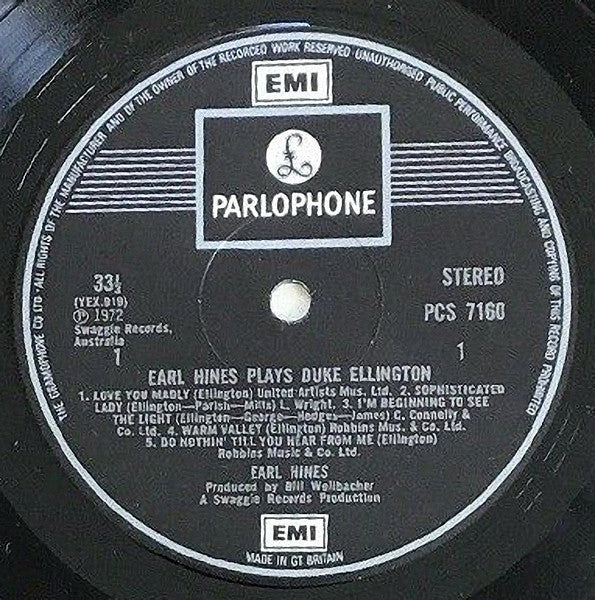 Earl Hines : Earl Hines Plays Duke Ellington (LP, Album)