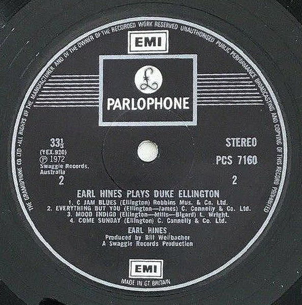 Earl Hines : Earl Hines Plays Duke Ellington (LP, Album)