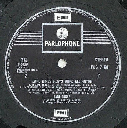Earl Hines : Earl Hines Plays Duke Ellington (LP, Album)