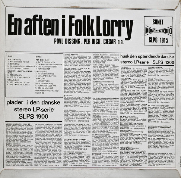 Povl Dissing, Per Dich, Cæsar : En Aften I Folk Lorry (LP, Album, RE)