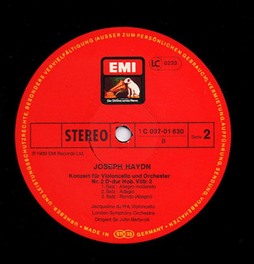 Joseph Haydn - Jacqueline Du Pré - English Chamber Orchestra - London Symphony Orchestra - Daniel Barenboim - Sir John Barbirolli : Cellokonzerte (LP, Comp, RE)