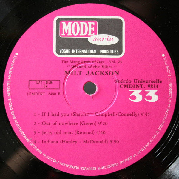 Milt Jackson : Wizard Of The Vibes (LP, Comp, RE)