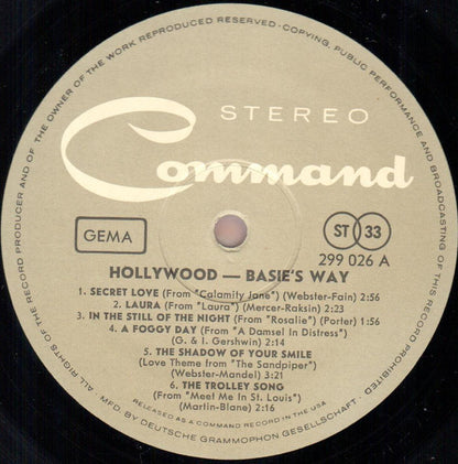 Count Basie Orchestra : Hollywood...Basie's Way (LP, Album)