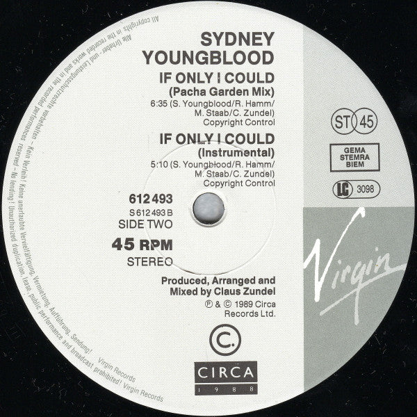 Sydney Youngblood : If Only I Could (12", Single)