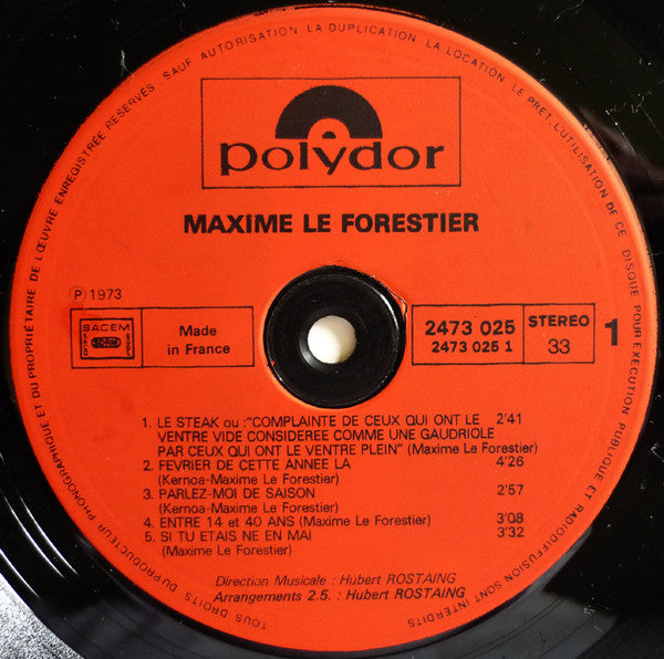 Maxime Le Forestier : Maxime Le Forestier (LP, Album, RP, Gat)