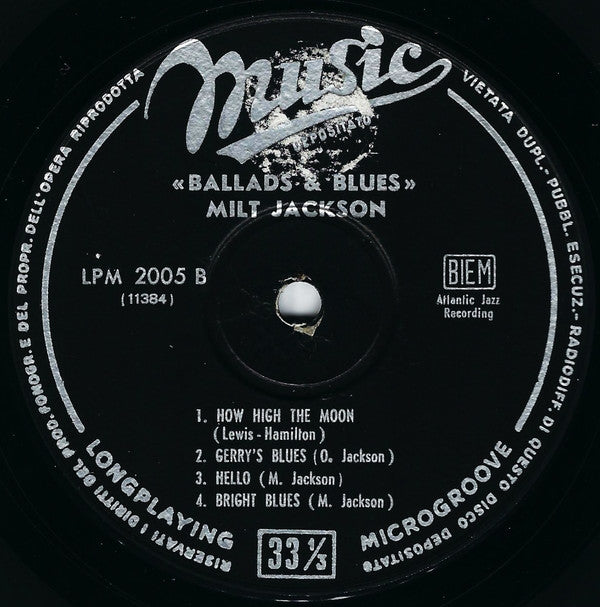 Milt Jackson : Ballads & Blues (LP, Mono)