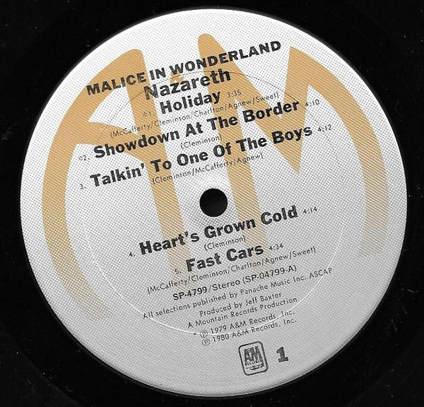 Nazareth (2) : Malice In Wonderland (LP, Album, San)