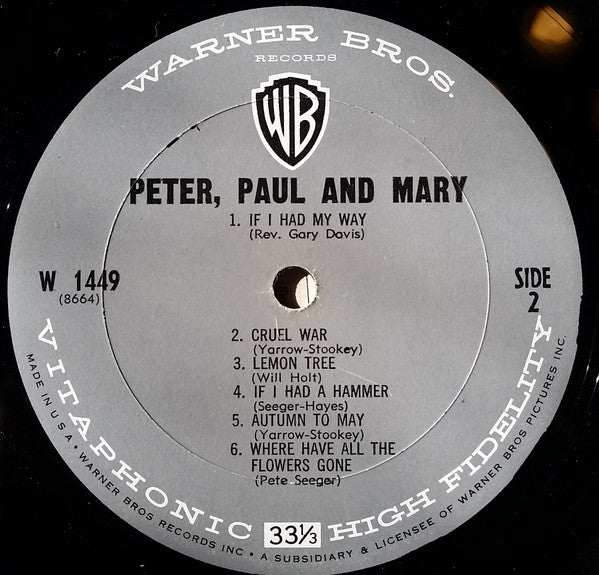 Peter, Paul & Mary : Peter, Paul And Mary (LP, Album, Mono)