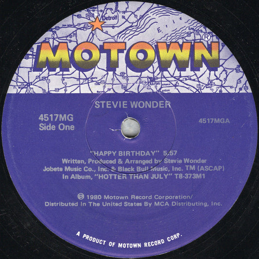 Stevie Wonder / Dr. Martin Luther King, Jr. : Happy Birthday / Greatest Excerpts From His Speeches (12", Single)