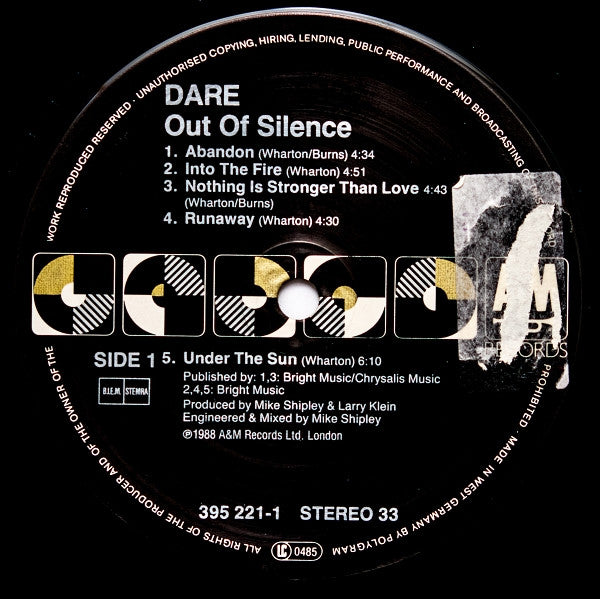 Dare (2) : Out Of The Silence (LP, Album)