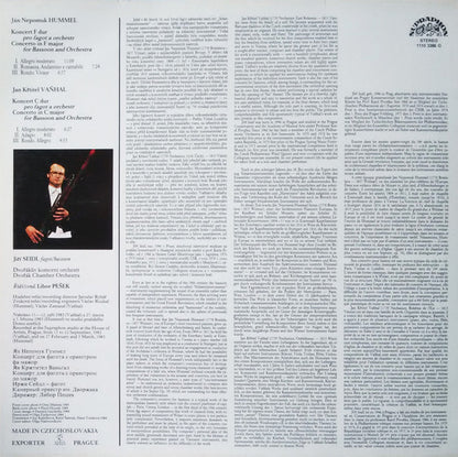 Johann Nepomuk Hummel / Johann Baptist Vanhal, Jiří Seidl, Dvořák Chamber Orchestra, Libor Pešek : Basoon Concertos (LP)