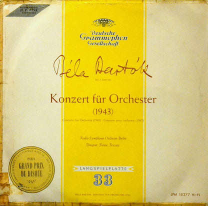 Béla Bartók, Ferenc Fricsay : Konzert Für Orchester (1943) (LP, Mono)