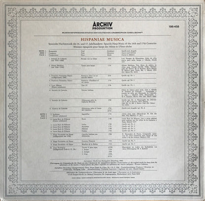 Nicanor Zabaleta : Spanische Harfenmusik Des 16. Und 17. Jahrhunderts (LP)