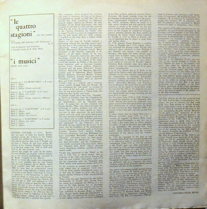 Antonio Vivaldi - I Musici, Félix Ayo : Le Quattro Stagioni (LP, Gat)