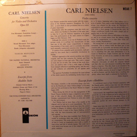 Yehudi Menuhin, Carl Nielsen :  Concerto For Violin And Orchestra, Op.33 (LP, Mono)