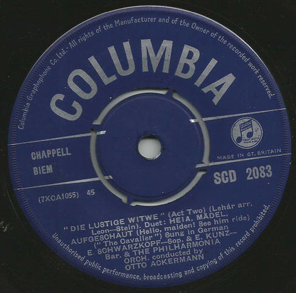 Elisabeth Schwarzkopf : Elisabeth Schwarzkopf Sings Vilia and Hello Maiden from the Merry Widow (7", Single)