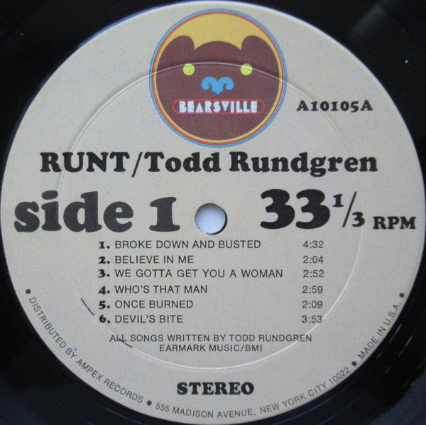 Todd Rundgren : Runt (LP, Album, RP, Mon)