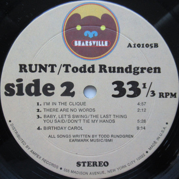 Todd Rundgren : Runt (LP, Album, RP, Mon)