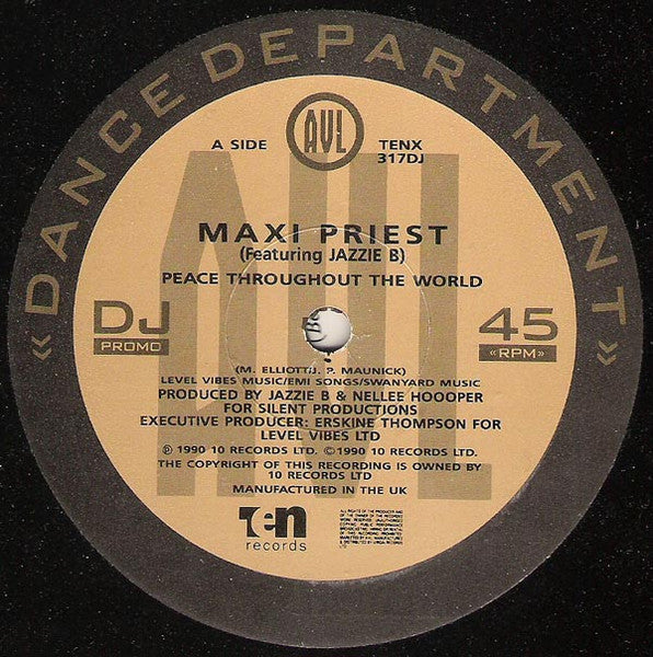 Maxi Priest : Peace Throughout The World (12", Promo)