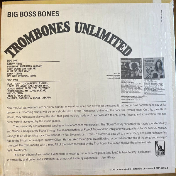 Trombones Unlimited : Big Boss Bones! (LP)