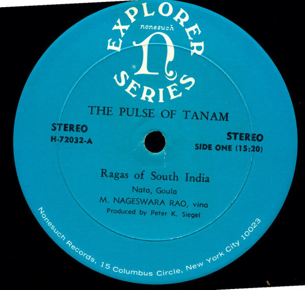M. Nageswara Rao : The Pulse Of Tanam: Ghana Raga Panchakam (Ragas Of South India) (LP)
