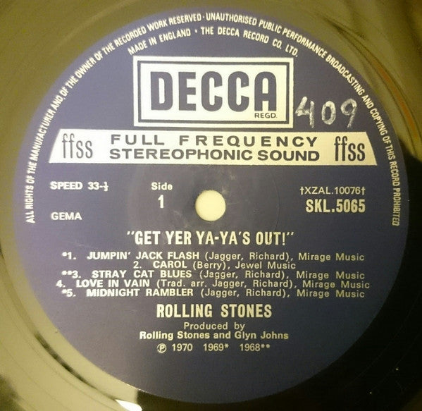 The Rolling Stones : Get Yer Ya-Ya's Out! - The Rolling Stones In Concert (LP, Album)