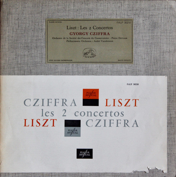 Edvard Grieg / Franz Liszt - Gyorgy Cziffra With The Philharmonia Orchestra Conducted By André Vandernoot : Liszt Concerto N°2 En la Majeur / Concerto En Mi Bèmol Majeur (LP, Album, Mono)