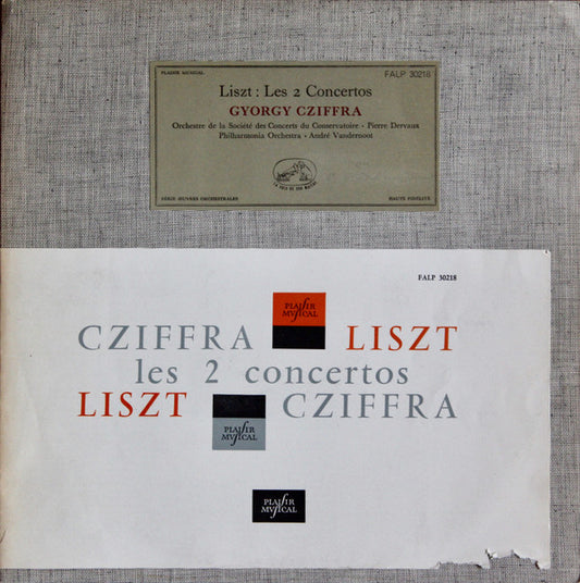 Edvard Grieg / Franz Liszt - Gyorgy Cziffra With The Philharmonia Orchestra Conducted By André Vandernoot : Liszt Concerto N°2 En la Majeur / Concerto En Mi Bèmol Majeur (LP, Album, Mono)