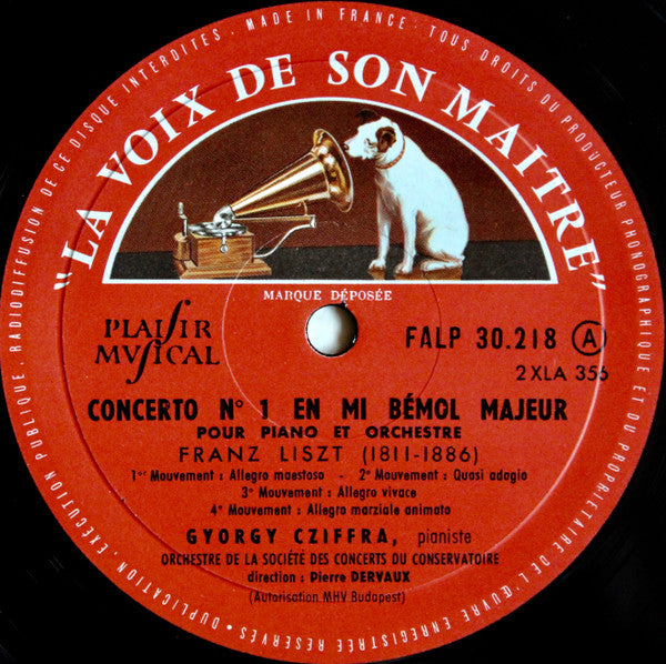 Edvard Grieg / Franz Liszt - Gyorgy Cziffra With The Philharmonia Orchestra Conducted By André Vandernoot : Liszt Concerto N°2 En la Majeur / Concerto En Mi Bèmol Majeur (LP, Album, Mono)